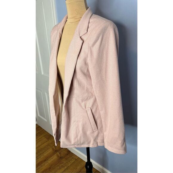 BRAND NEW - Just Fashion Now Women’s M Tweed Open Front Blazer Pink Fully lined - Picture 3 of 8